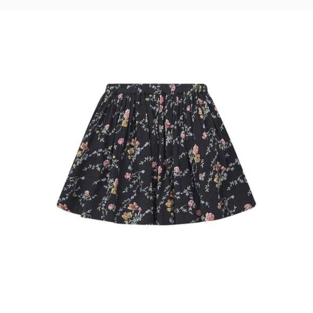Bonton Black Floral Skirt